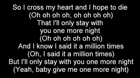 one more night tekst.